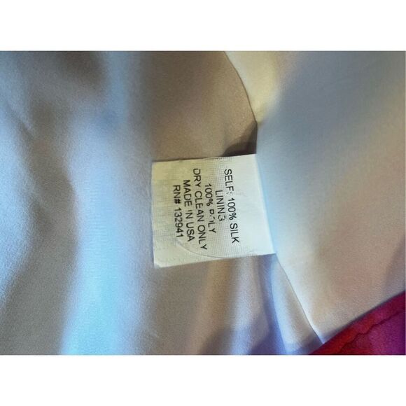 Amanda Uprichard Small 100% silk pink purple tie dye rainbow strapless dress - Picture 6 of 7